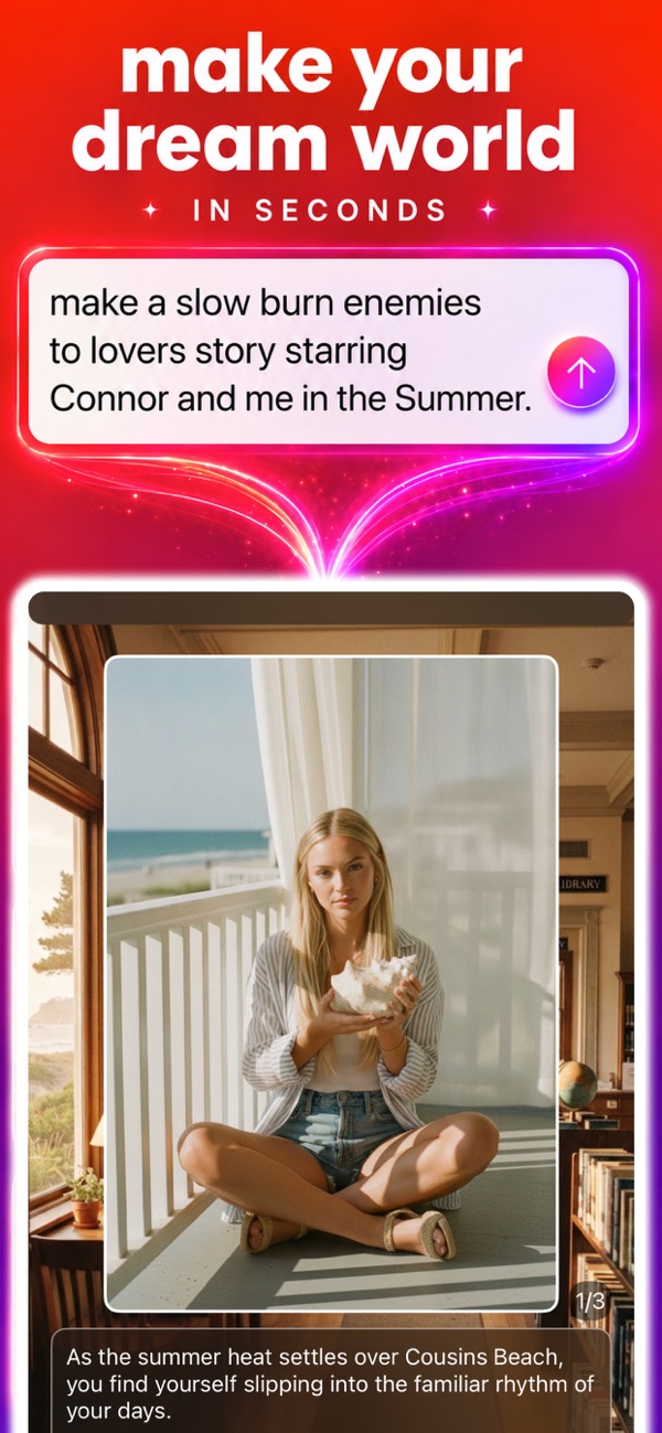 Simmy on the App Store: a story prompt turned into a generated scene
